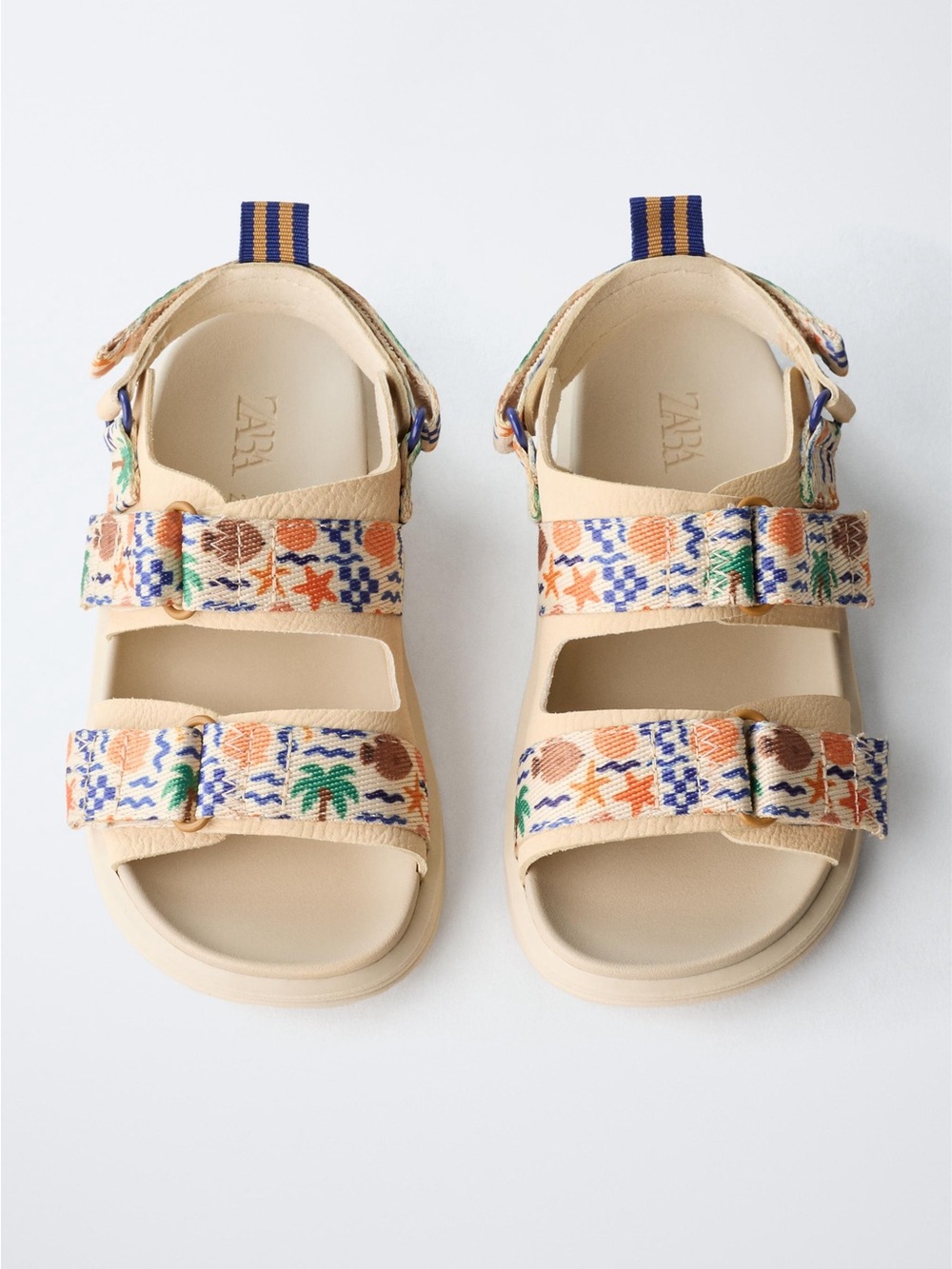 ZARA Kids Technical Sandals in Ecru